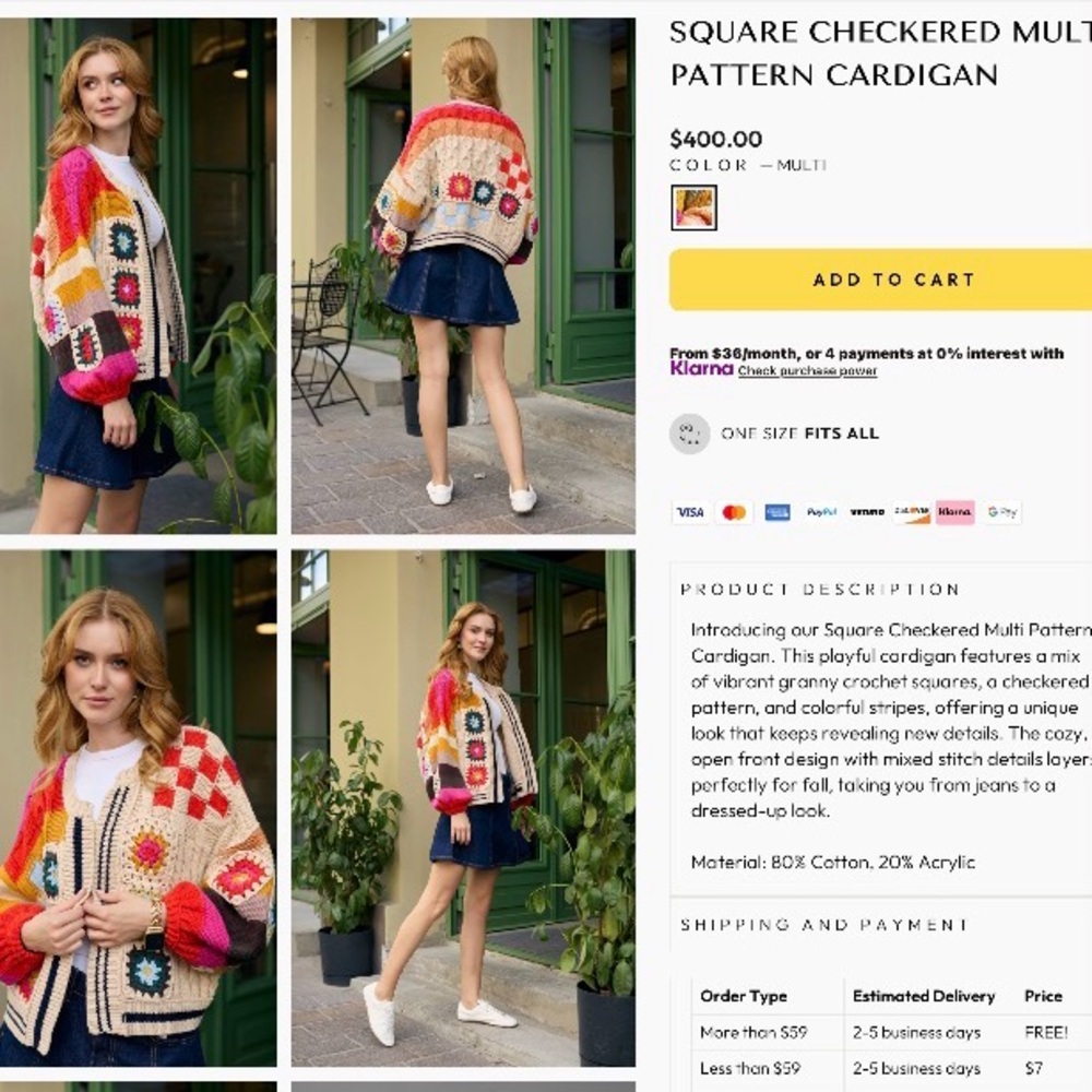 Multicolor Crochet Cardigan Saccin
